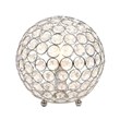 Lalia Home 8in Metal Crystal Round Sphere Glamourous Orb Table Lamp Chrome