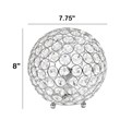 Lalia Home 8in Metal Crystal Round Sphere Glamourous Orb Table Lamp Chrome