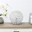 Lalia Home 8in Metal Crystal Round Sphere Glamourous Orb Table Lamp Chrome