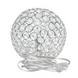 Lalia Home 8in Metal Crystal Round Sphere Glamourous Orb Table Lamp Chrome