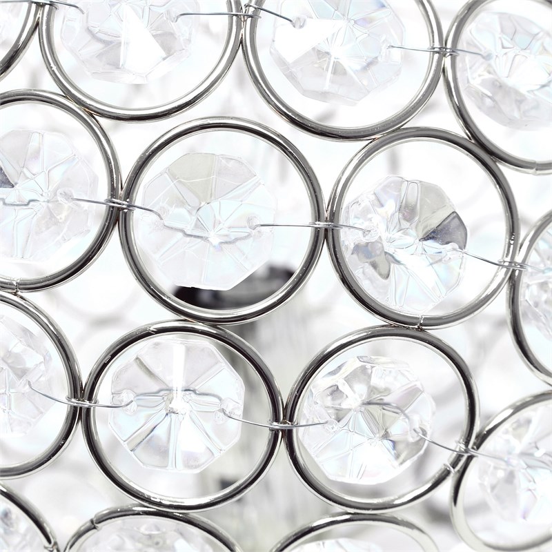 Lalia Home 8in Metal Crystal Round Sphere Glamourous Orb Table Lamp Chrome