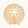 Lalia Home 8in Metal Crystal Round Sphere Glamourous Orb Table Lamp Rose Gold