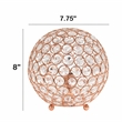 Lalia Home 8in Metal Crystal Round Sphere Glamourous Orb Table Lamp Rose Gold
