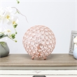 Lalia Home 8in Metal Crystal Round Sphere Glamourous Orb Table Lamp Rose Gold