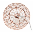 Lalia Home 8in Metal Crystal Round Sphere Glamourous Orb Table Lamp Rose Gold