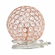 Lalia Home 8in Metal Crystal Round Sphere Glamourous Orb Table Lamp Rose Gold