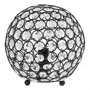 lalia home 8in metal crystal round sphere orb table lamp restoration bronze
