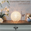 Lalia Home 8in Metal Crystal Round Sphere Glamourous Orb Table Lamp White