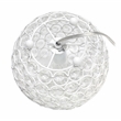 Lalia Home 8in Metal Crystal Round Sphere Glamourous Orb Table Lamp White