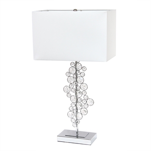 lalia home lumiluxxe 26.25in tall crystal glitz table lamp chrome