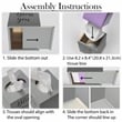 Elegant Designs Wood Tissue Box Cover with Sliding Base & White Script - Brown