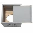 Elegant Designs Wood Tissue Box Cover with Sliding Base & Black Script - Gray
