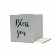 Elegant Designs Wood Tissue Box Cover with Sliding Base & Black Script - Gray