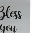 Elegant Designs Wood Tissue Box Cover with Sliding Base & Black Script - Gray