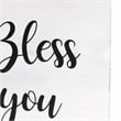 Elegant Designs Wood Tissue Box Cover with Sliding Base & Black Script - White