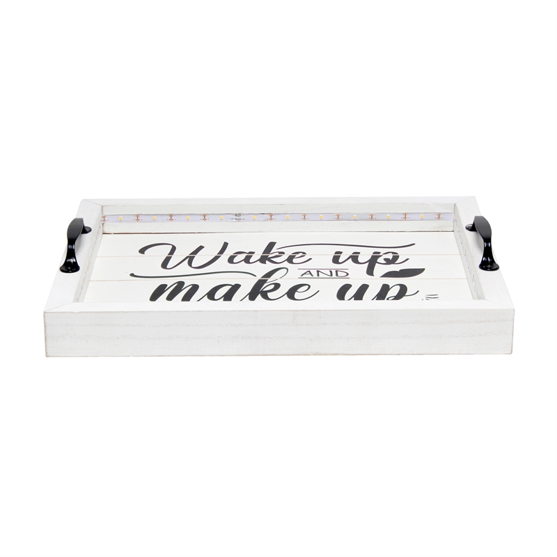 Elegant Designs Salento LED Wood Serving Tray 