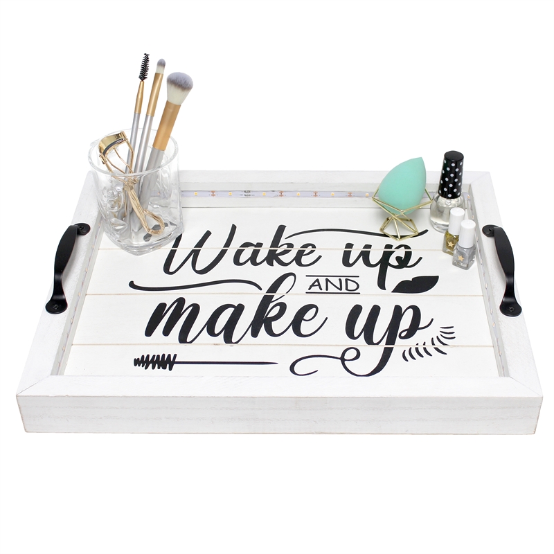 Elegant Designs Salento LED Wood Serving Tray 