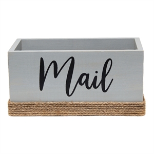 Elegant Designs Homewood Wood Mail Holder &quotMail&quot White Script - Gray