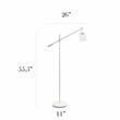 Elegant Designs Pivot Arm Floor Lamp with Glass Shade