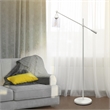 Elegant Designs Pivot Arm Floor Lamp with Glass Shade