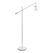 Elegant Designs Pivot Arm Floor Lamp with Glass Shade