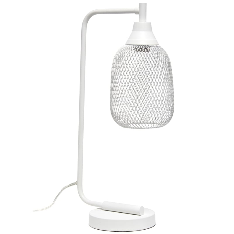 Elegant Designs Mesh Wire Desk Lamp Matte White