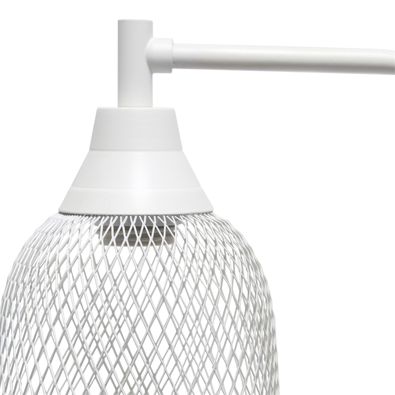 Elegant Designs Mesh Wire Desk Lamp Matte White