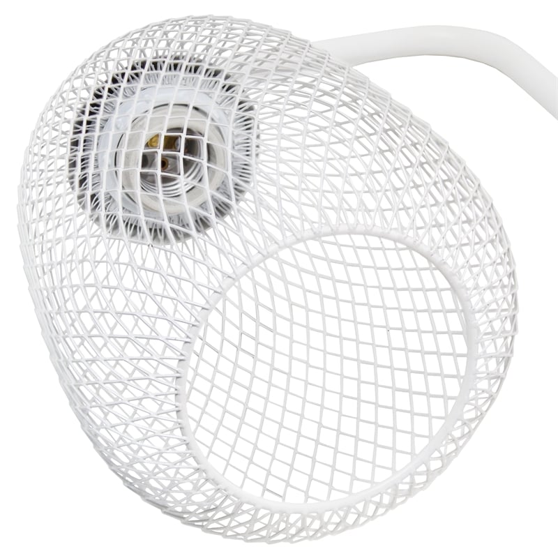 Elegant Designs Mesh Wire Desk Lamp Matte White