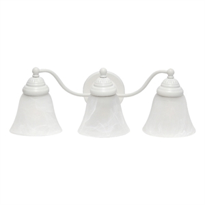 Lalia Home Essentix 3Lt Metal and White Glass Vanity Fixture White
