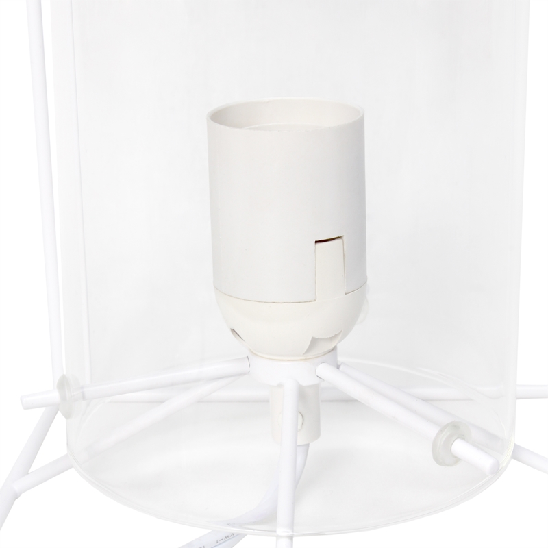 Elegant Designs Small Exposed Glass and Metal  Table Lamp White/Clear