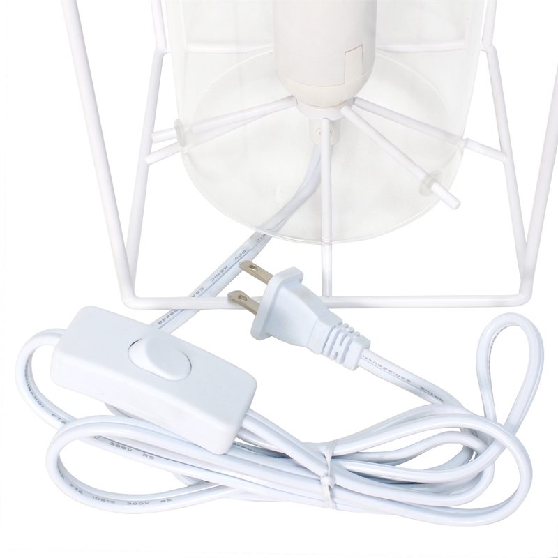 Elegant Designs Small Exposed Glass and Metal  Table Lamp White/Clear
