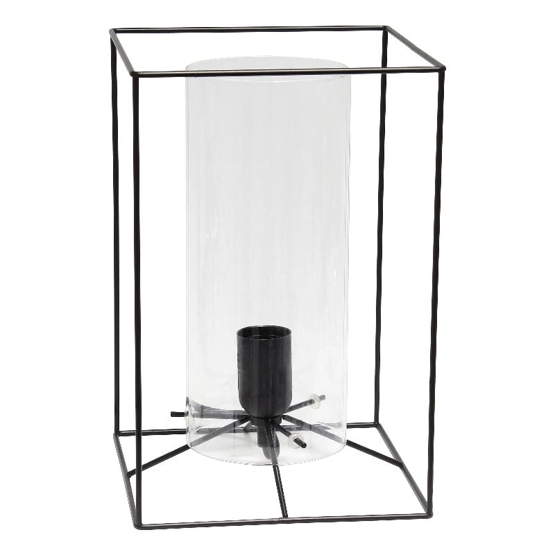 Elegant Designs Large Exposed Glass and Metal  Table Lamp Black/Clear