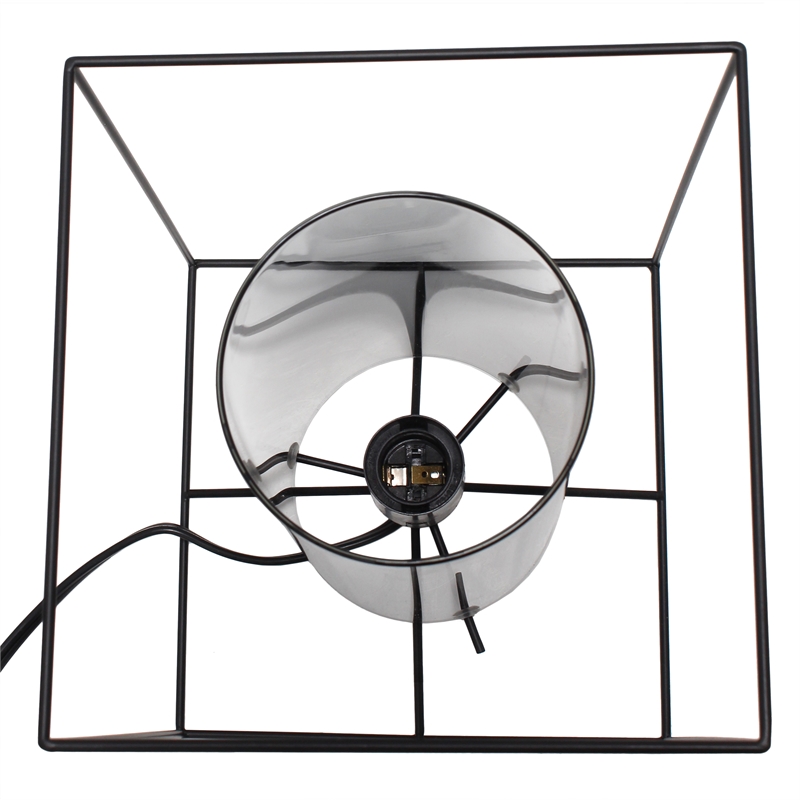 Elegant Designs Large Exposed Glass and Metal  Table Lamp Black/Smoke