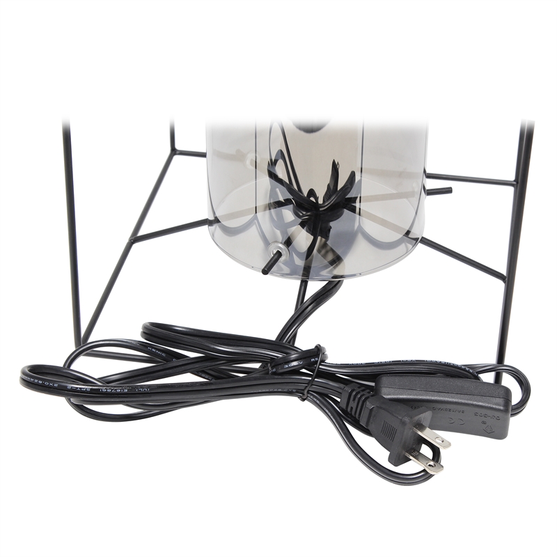 Elegant Designs Large Exposed Glass and Metal  Table Lamp Black/Smoke