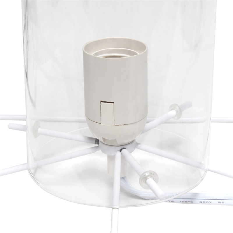 Elegant Designs Large Exposed Glass and Metal  Table Lamp White/Clear