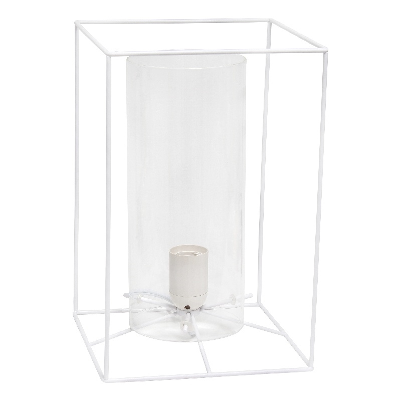 Elegant Designs Large Exposed Glass and Metal  Table Lamp White/Clear