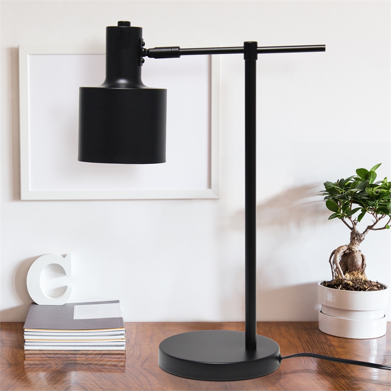 Simple Designs Metal Table Lamp Black