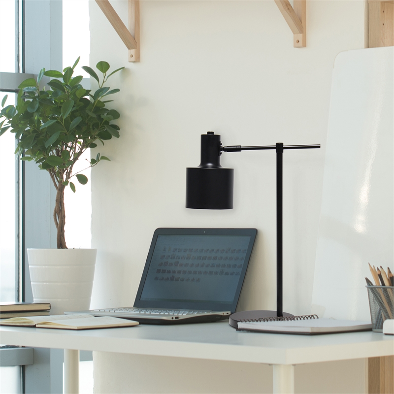 Simple Designs Metal Table Lamp Black