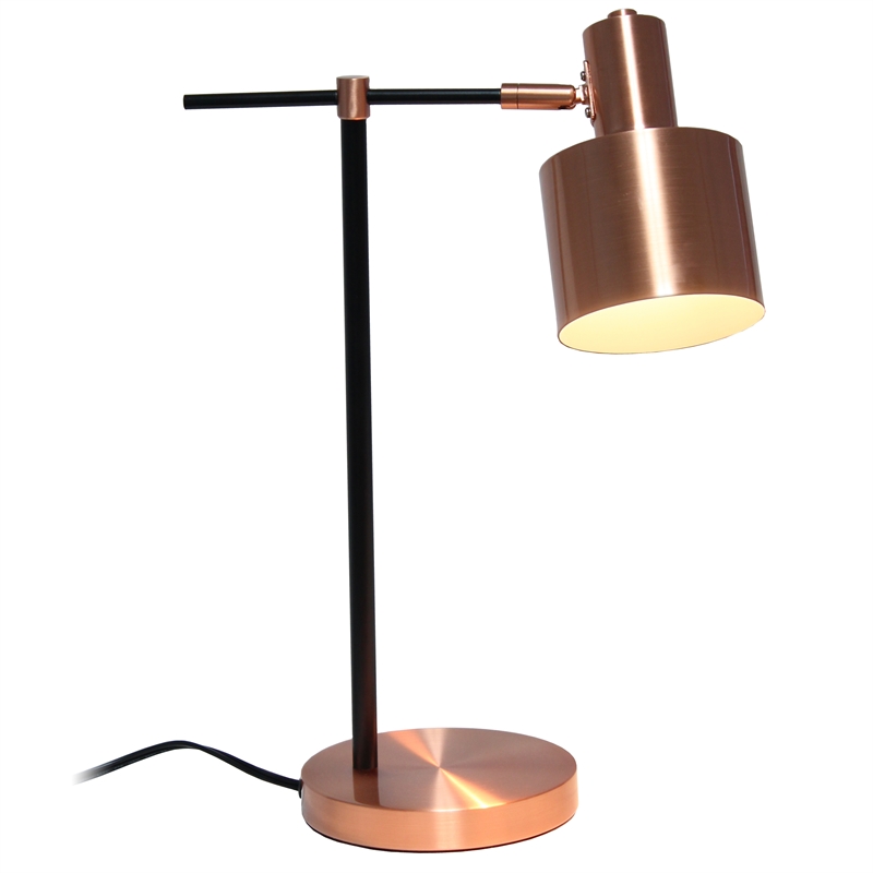 Simple Designs Metal Table Lamp Rose Gold