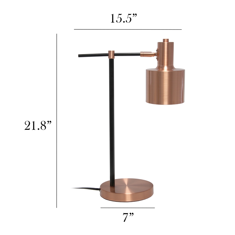 Simple Designs Metal Table Lamp Rose Gold