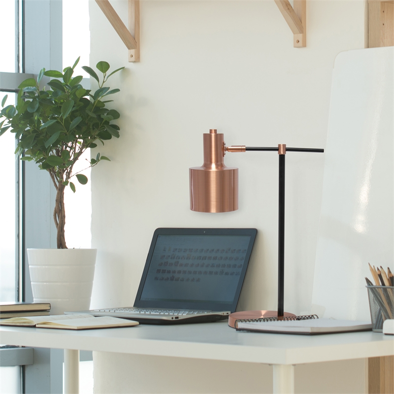 Simple Designs Metal Table Lamp Rose Gold