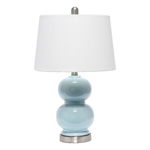 elegant designs double gourd ceramic lamp light blue