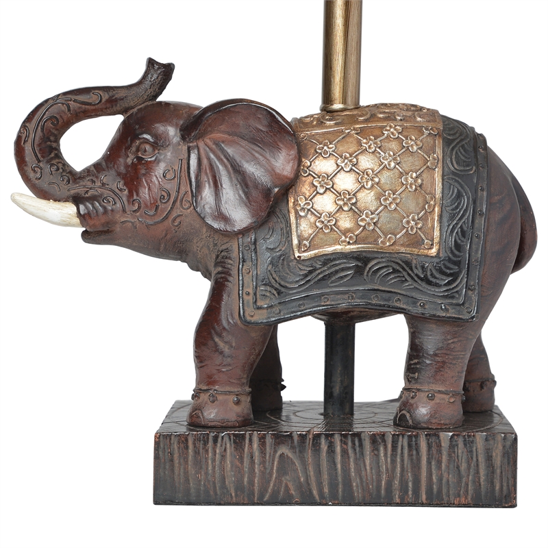 Elegant Designs Festive Elephant Table Lamp Brown