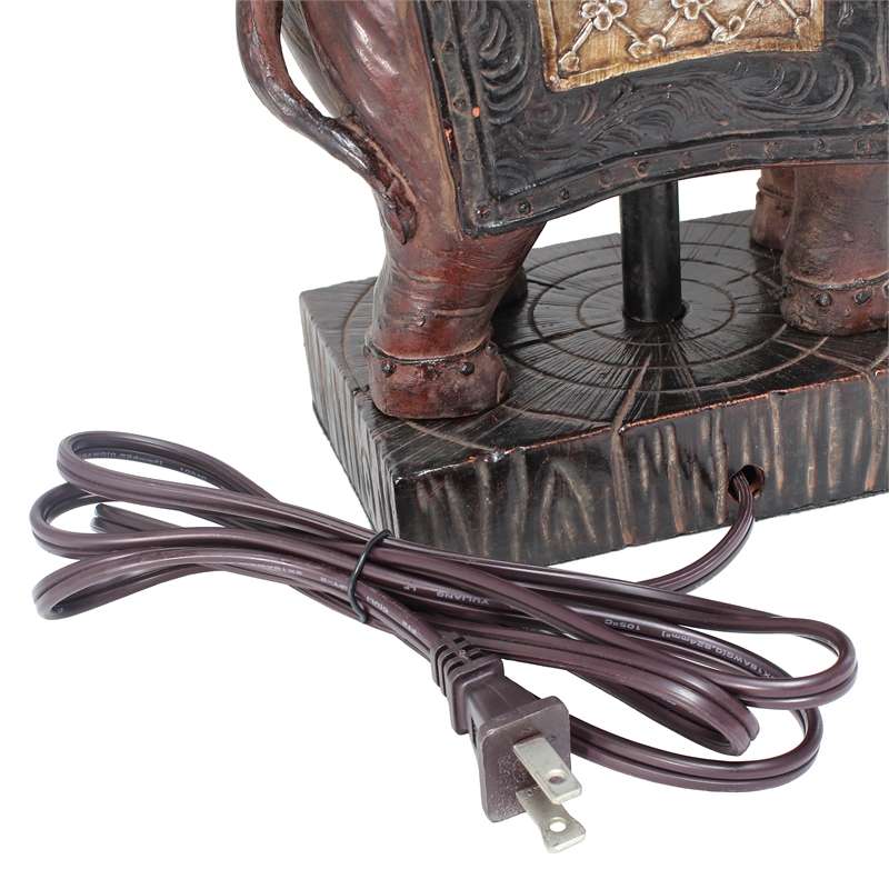 Elegant Designs Festive Elephant Table Lamp Brown
