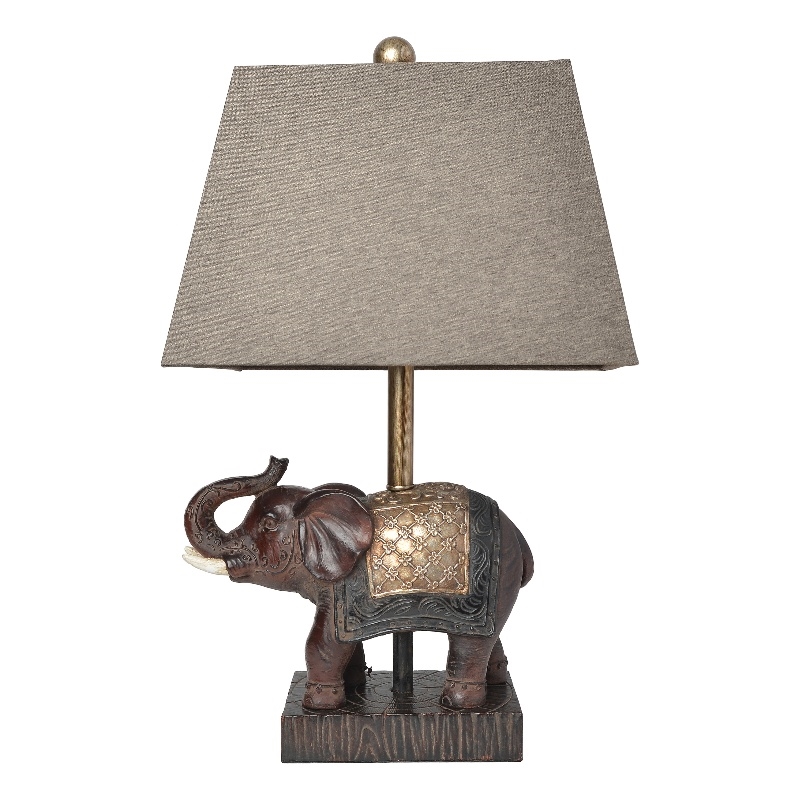 Elegant Designs Festive Elephant Table Lamp Brown