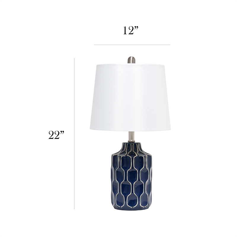 Elegant Designs Blue and White Patterned Table Lamp
