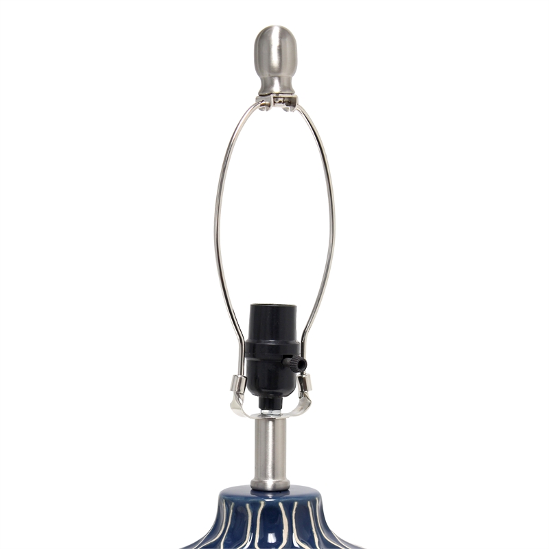Elegant Designs Blue and White Patterned Table Lamp