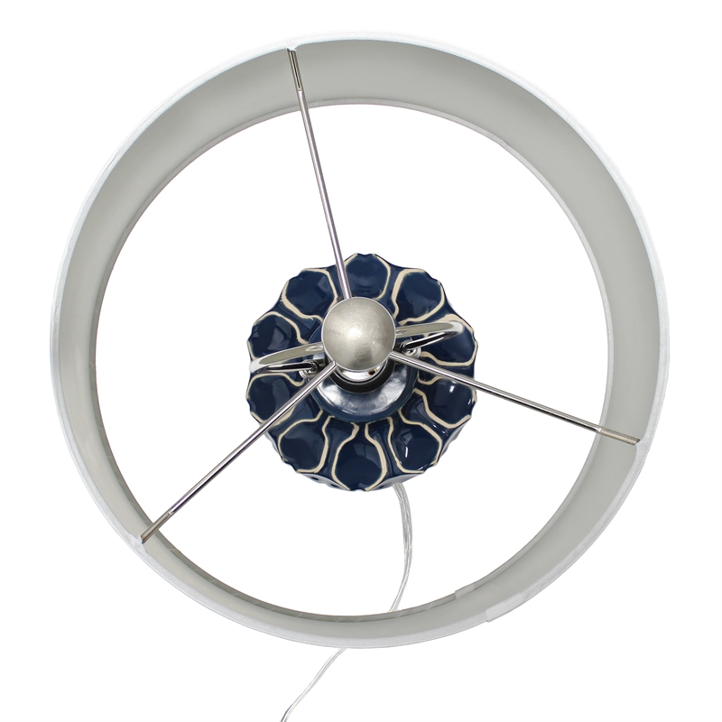 Elegant Designs Blue and White Patterned Table Lamp