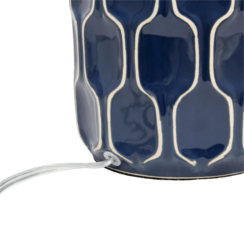 Elegant Designs Blue and White Patterned Table Lamp