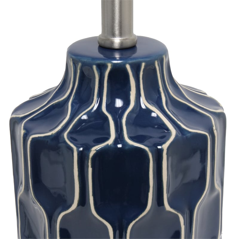 Elegant Designs Blue and White Patterned Table Lamp